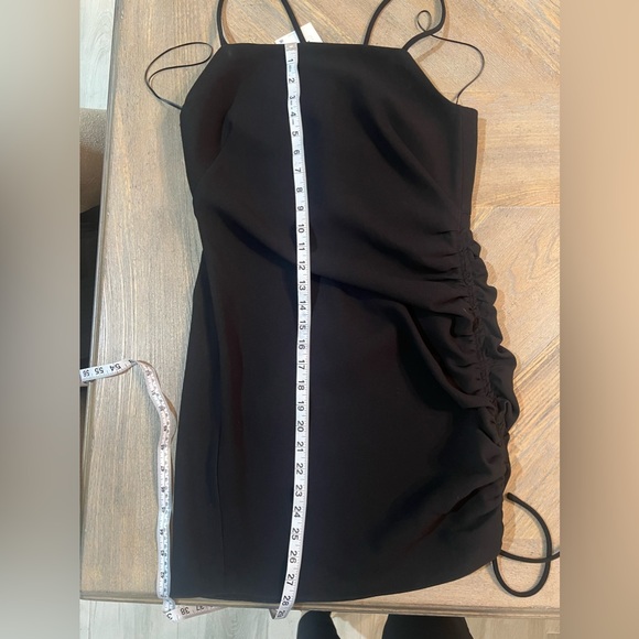 Zara Black mini Dress drapped Small NWT - Picture 12 of 15